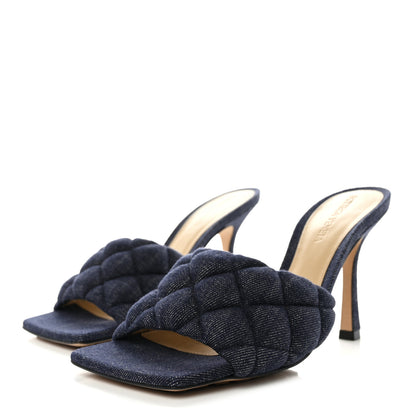 Bottega Veneta Denim Matelasse Padded Mule Sandals 36.5 Indigo 3 of 9