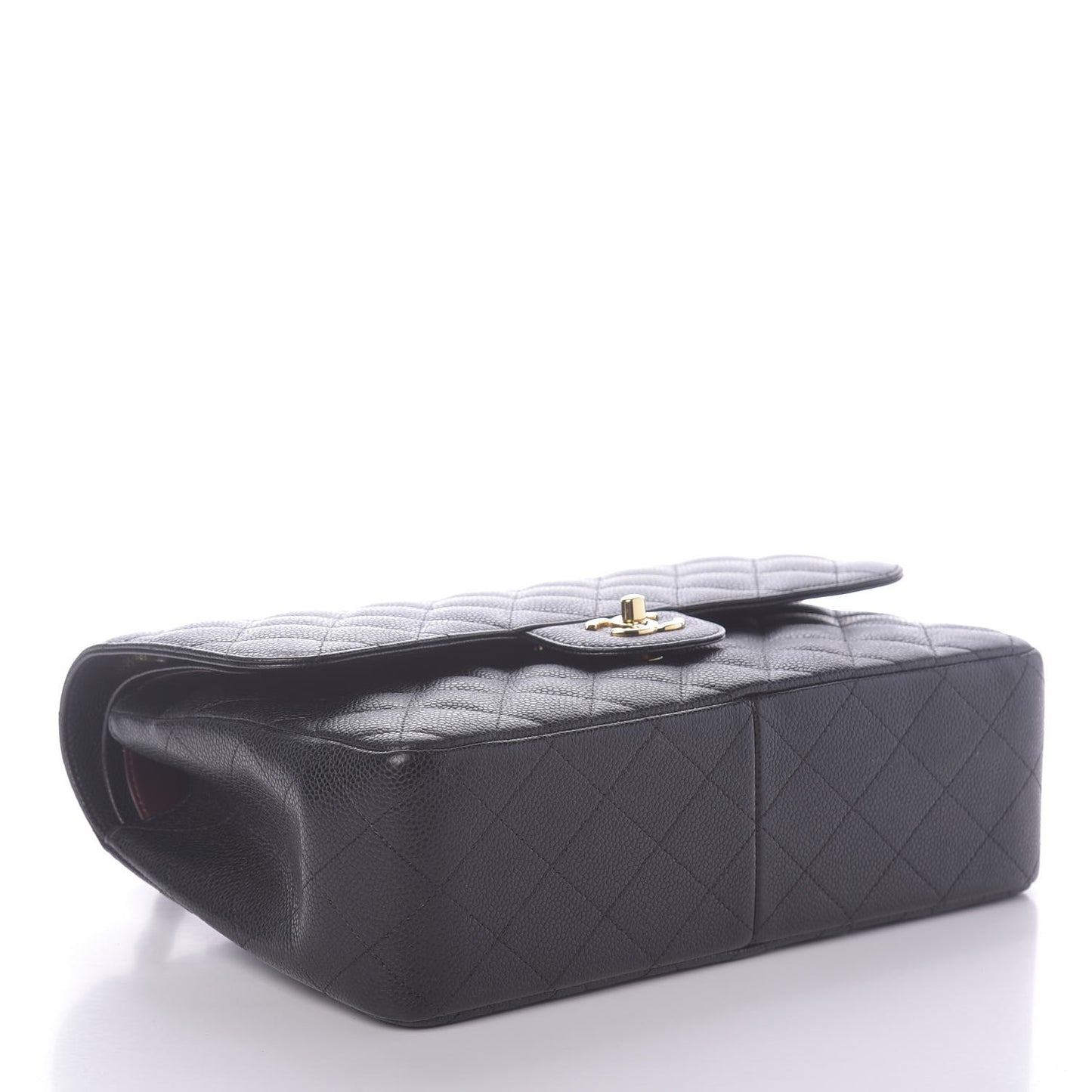Caviar Quilted Jumbo Double Flap Black