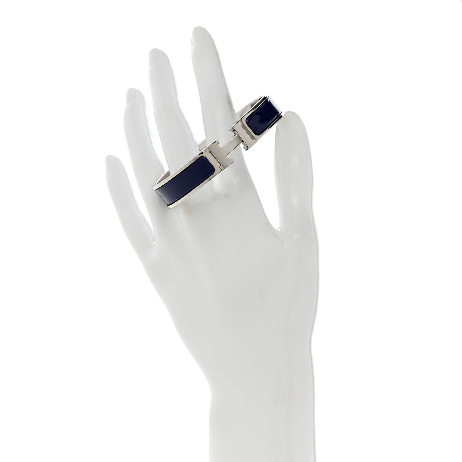 Hermes Enamel Narrow Clic Clac H Bracelet PM Iris 2 of 4