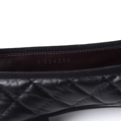 Chanel Aged Calfskin Quilted Cap Toe Ballerina Flats 35.5 Black 10 of 10