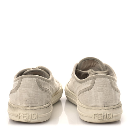 Fendi Woven Fabric FF Womens Domino Low Top Sneakers 39 White Beige 6 of 14