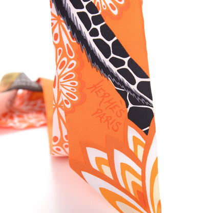 Hermes Silk The Three Graces Twilly Orange Mangue Anthracite 3 of 4
