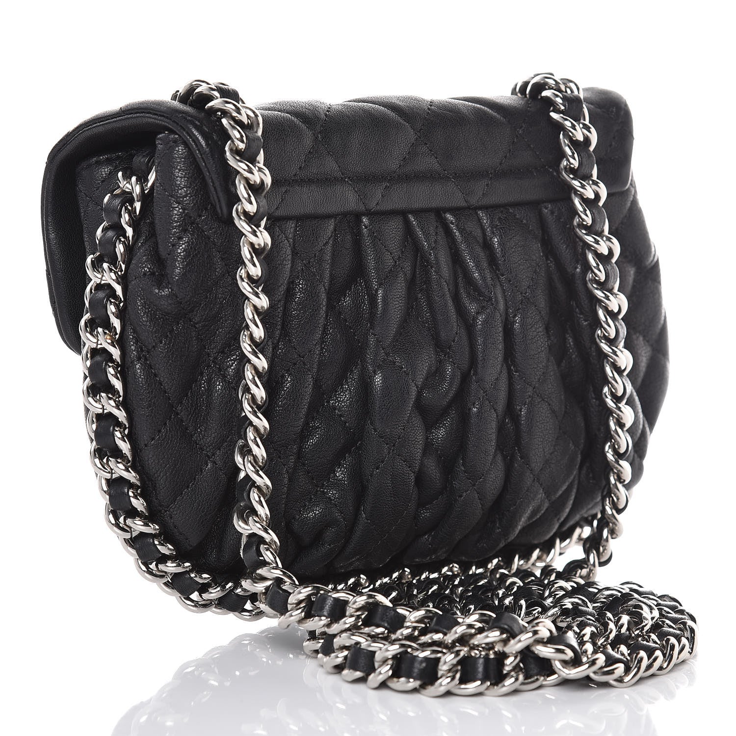 Chanel Washed Lambskin Mini Chain Around Messenger Black 3 of 10