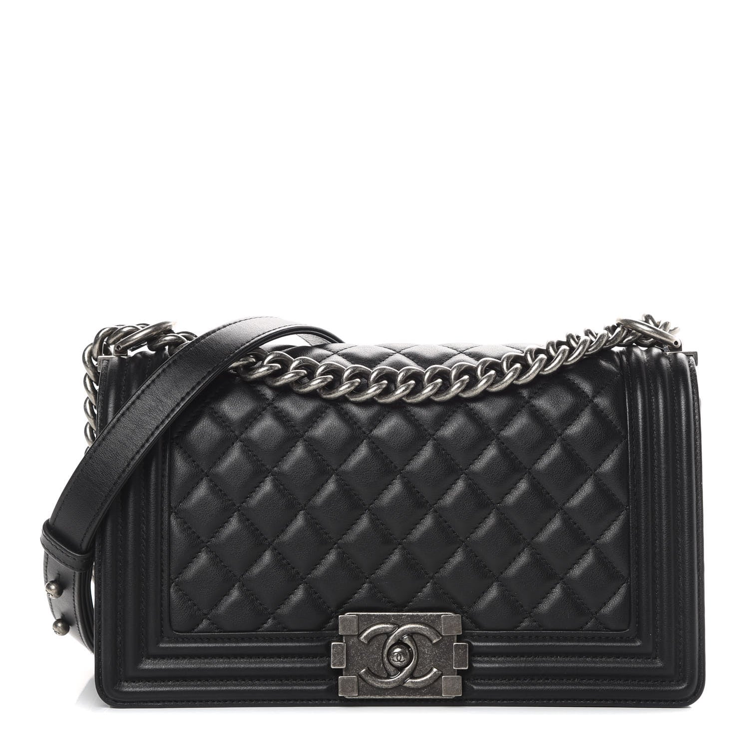 Chanel Calfskin Quilted Medium Boy Flap Black 1 of 14