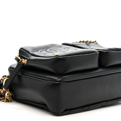 Chanel Calfskin Quilted Large Camera Case Black 9 of 10