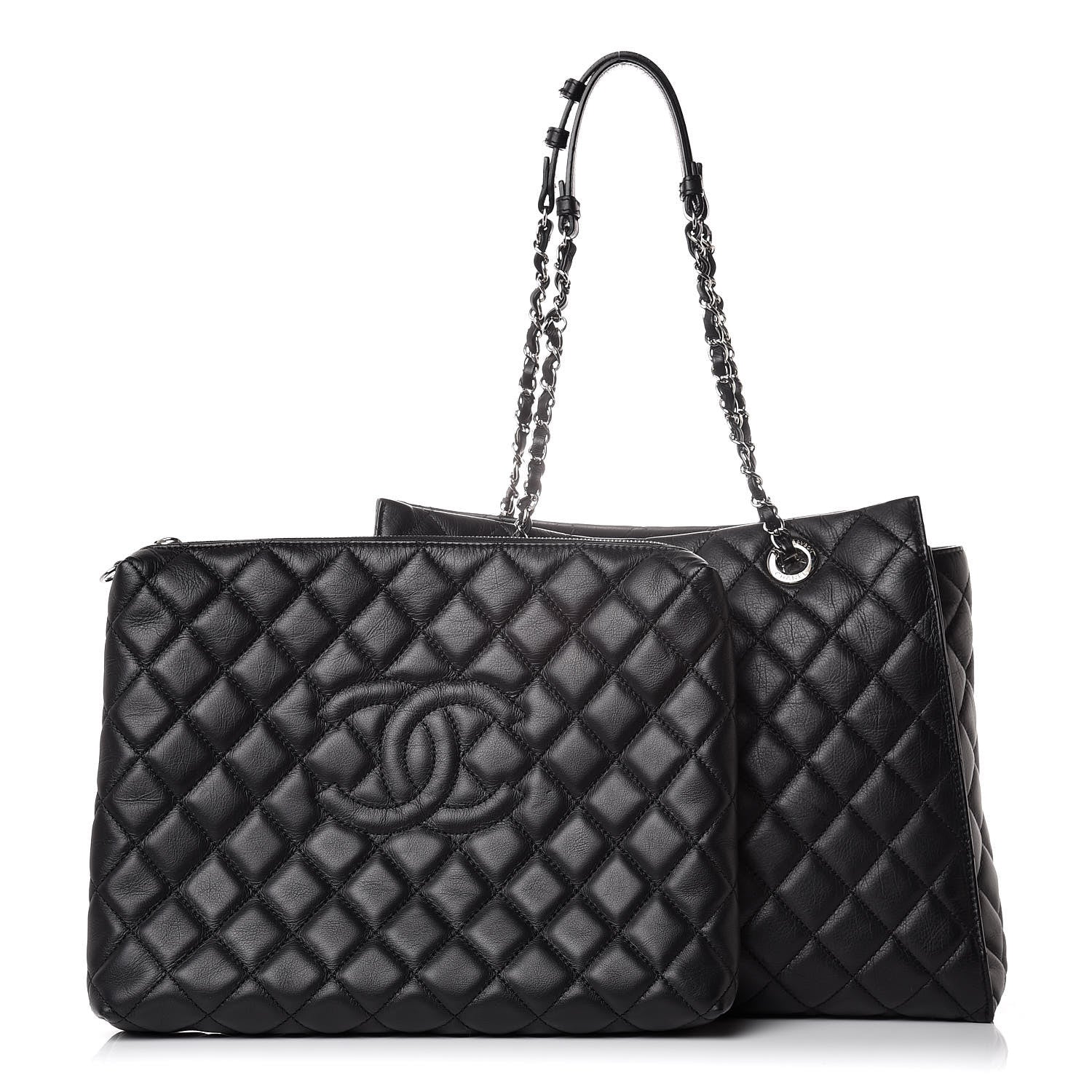 Chanel Calfskin Quilted Large Chic and Soft Shopping Tote Black 1 of 15