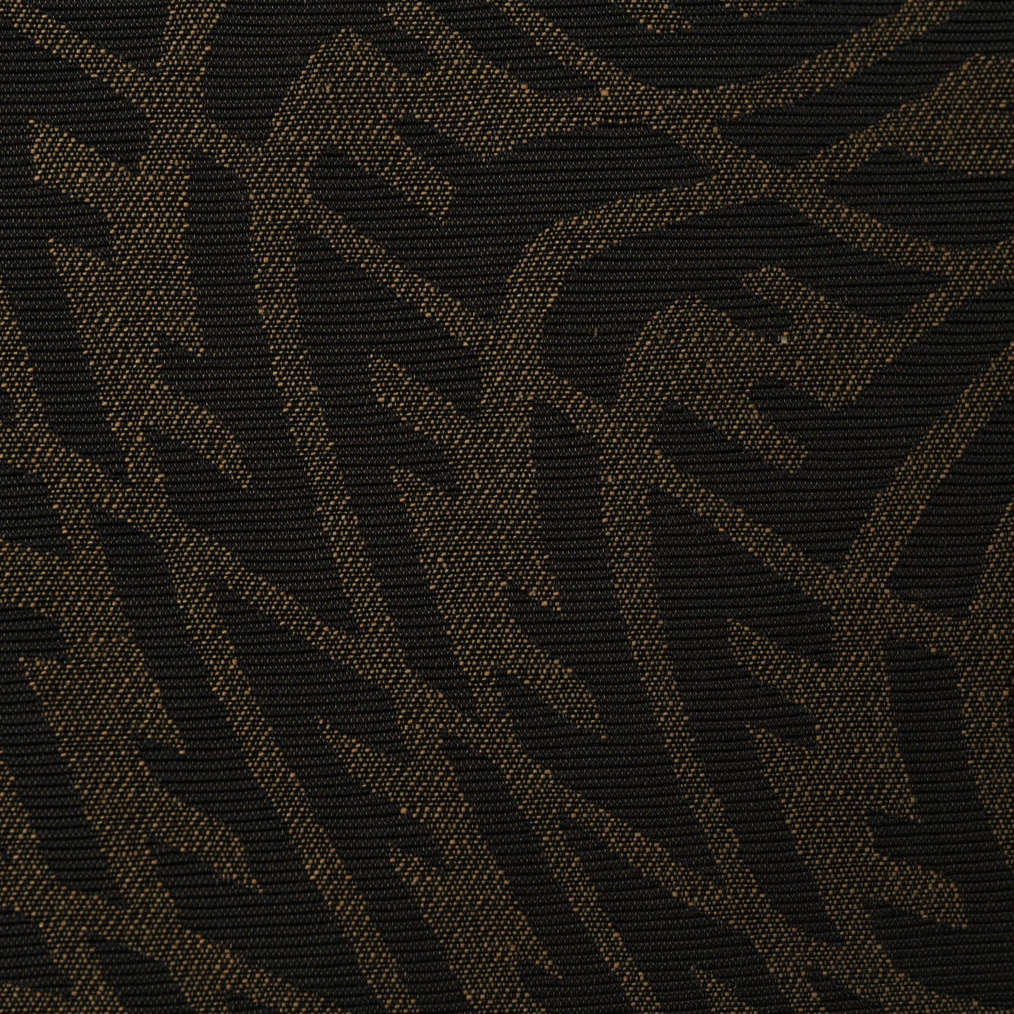 X SARAH COLEMAN Fabric Jacquard Vitello King FF Vertigo Medium Flat Pouch Tobacco Moro Black
