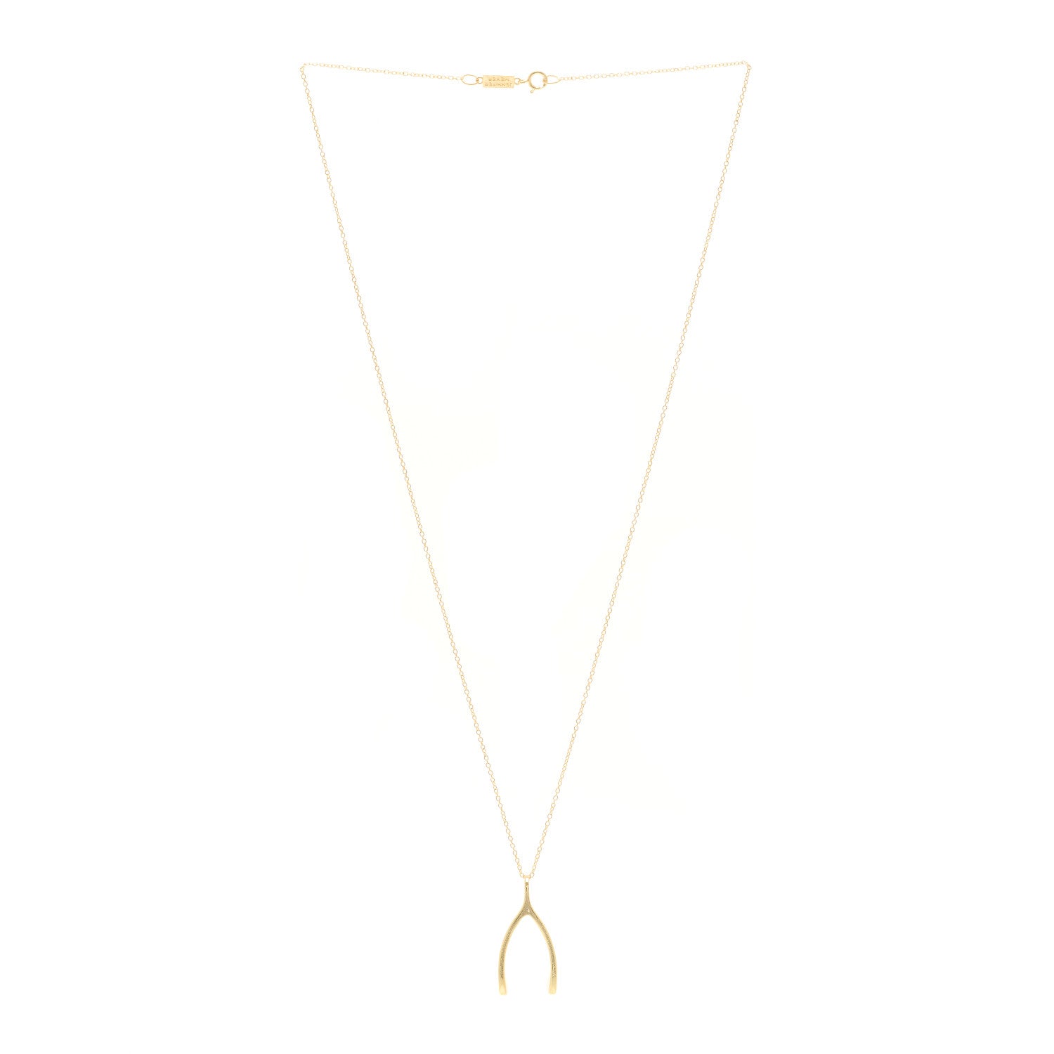 Jennifer Meyer 18K Yellow Gold Wishbone Pendant Necklace 3 of 4
