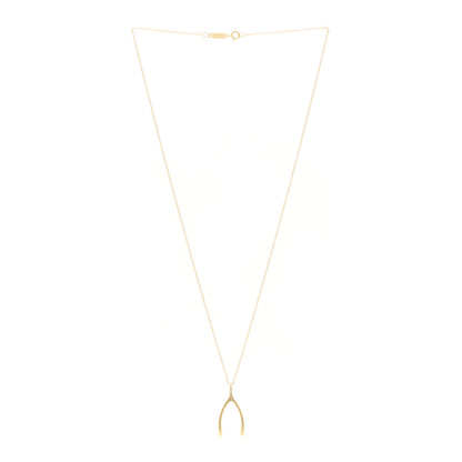 Jennifer Meyer 18K Yellow Gold Wishbone Pendant Necklace 3 of 4