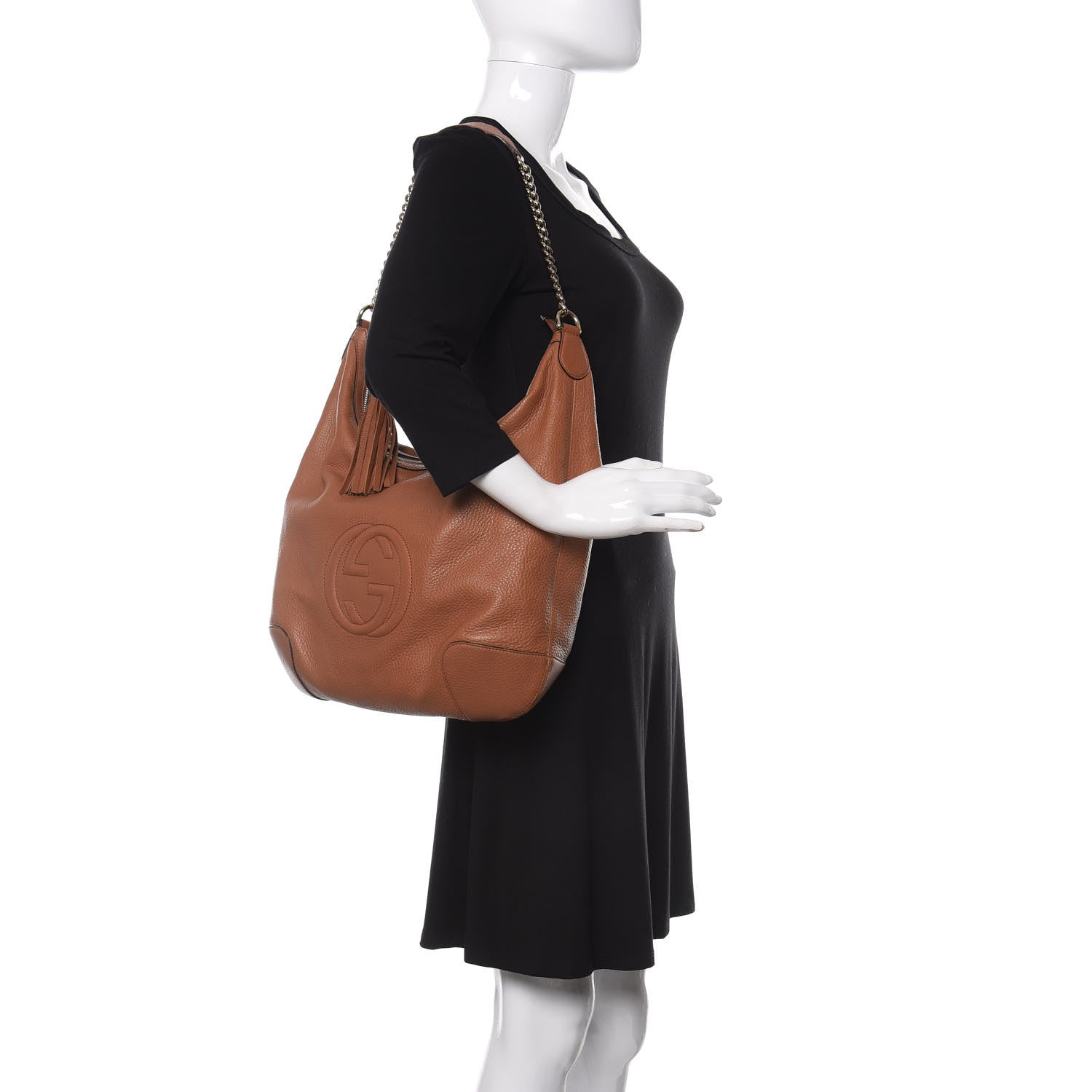 Gucci Cellarius Calfskin Medium Soho Chain Hobo Dusty Blush 2 of 10