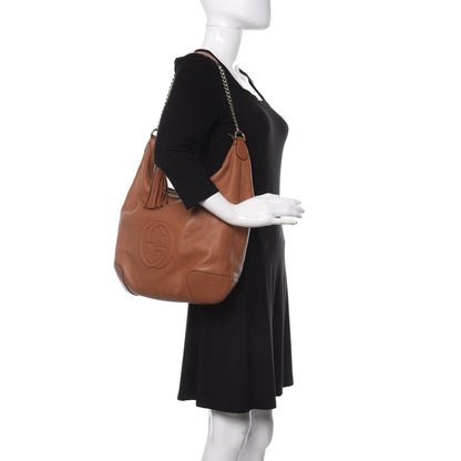 Gucci Cellarius Calfskin Medium Soho Chain Hobo Dusty Blush 2 of 10