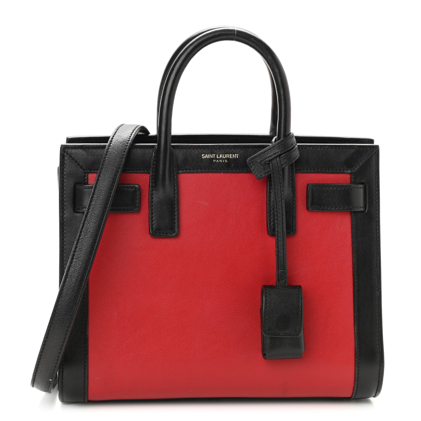 Calfskin Bi-Color Nano Sac De Jour Red Black