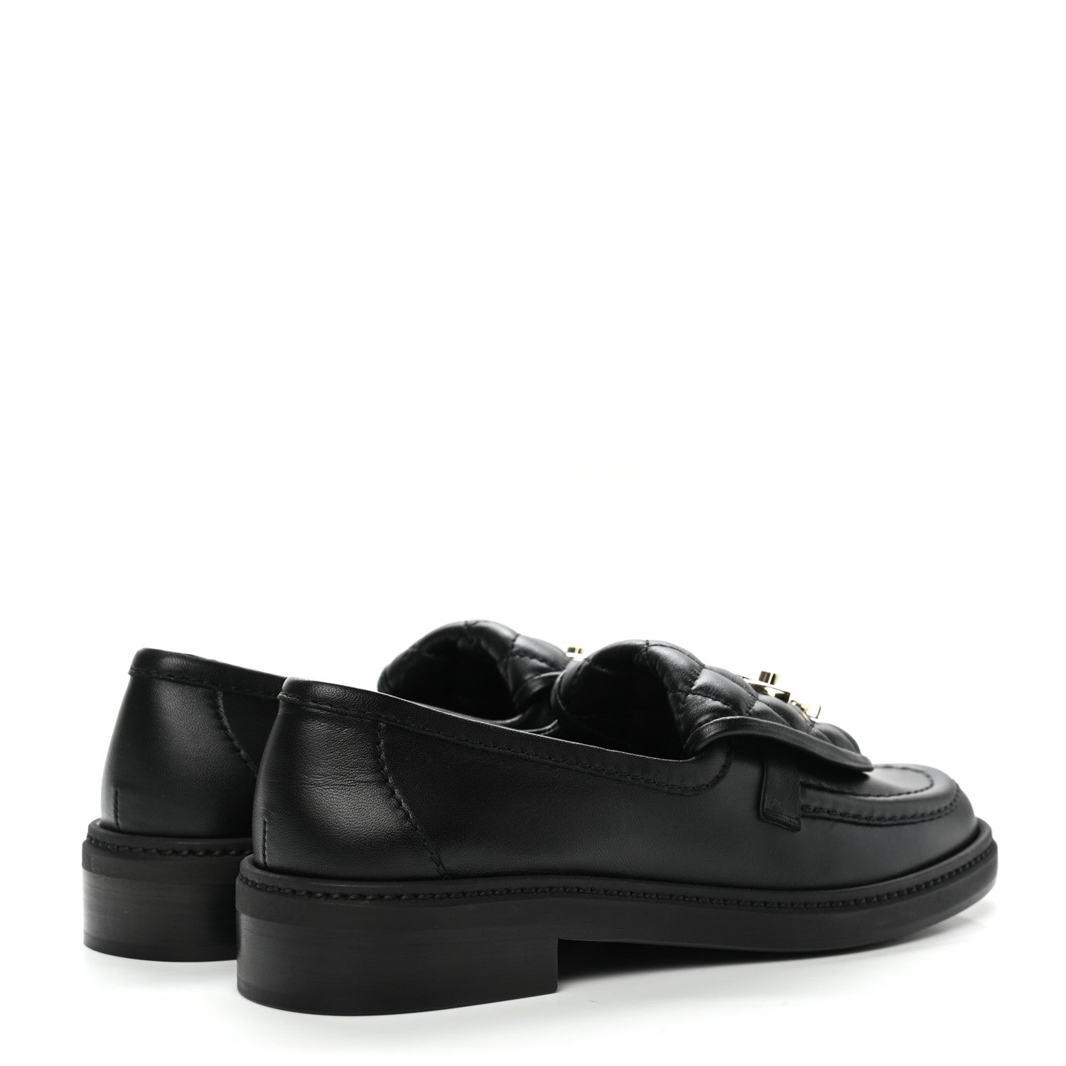 Chanel Lambskin Quilted CC Turnlock Loafers 37 Black 4 of 9