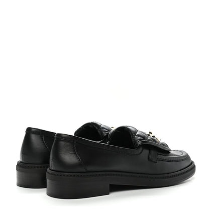 Chanel Lambskin Quilted CC Turnlock Loafers 37 Black 4 of 9