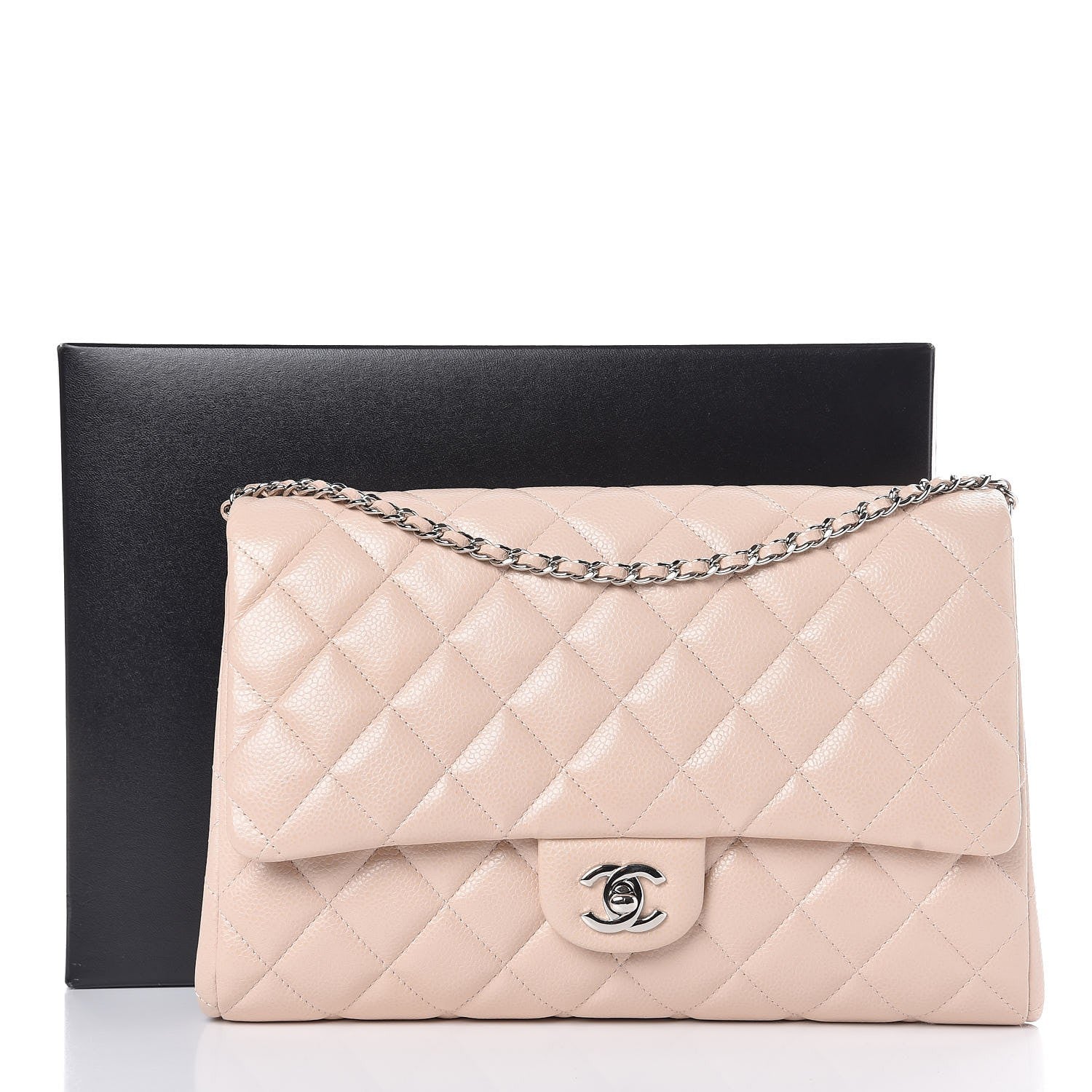 Chanel Caviar Quilted Clutch With Chain Flap Light Pink 10 of 17