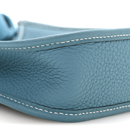 Hermes Taurillon Clemence Evelyne TPM New Blue Jean 9 of 11