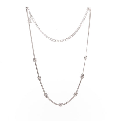 Chanel Metal CC Station Necklace Silver 3 of 4