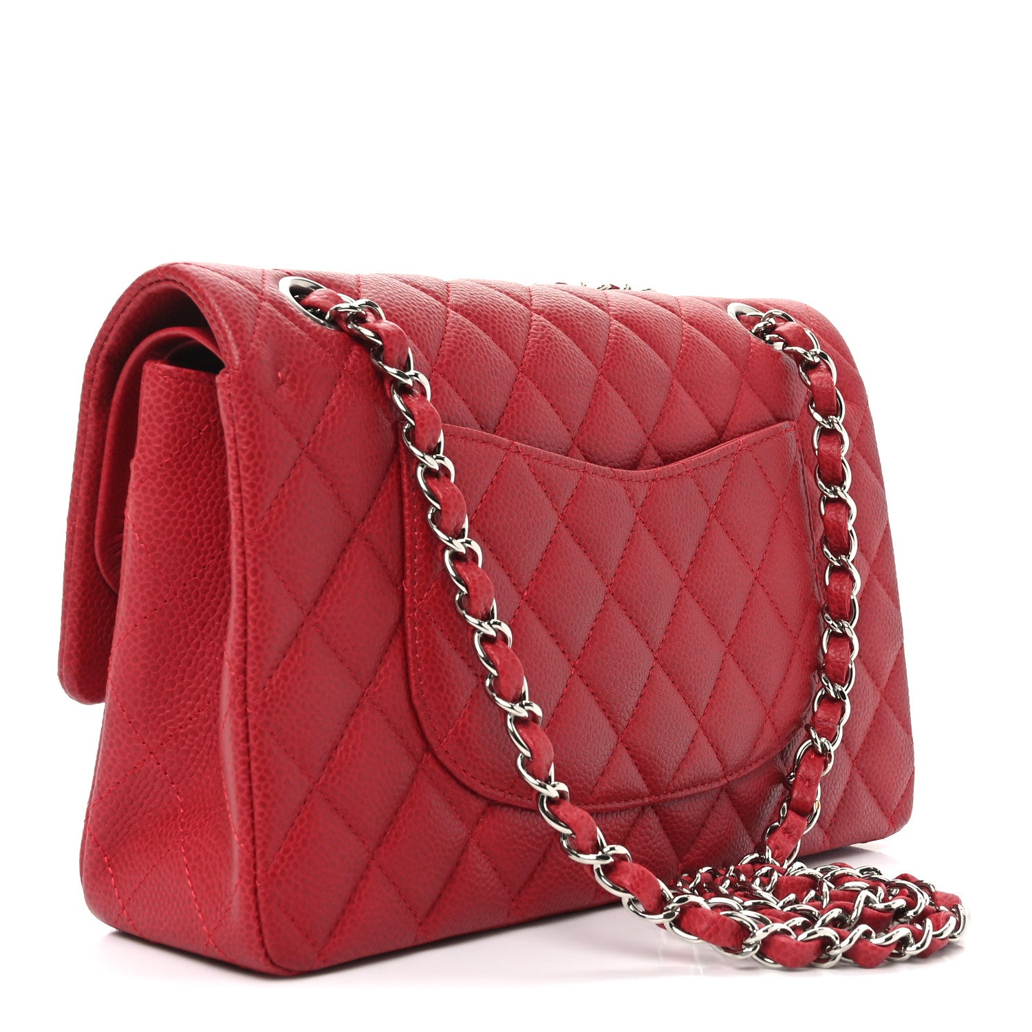 Chanel Caviar Quilted Medium Double Flap Dark Red 3 of 11
