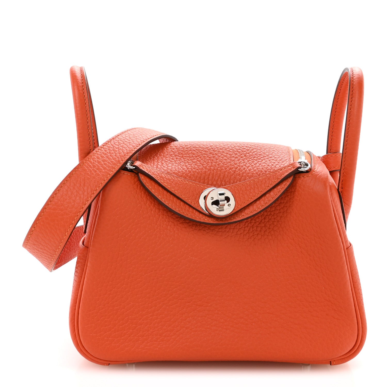 Hermes Taurillon Clemence Mini Lindy 20 Feu 1 of 11