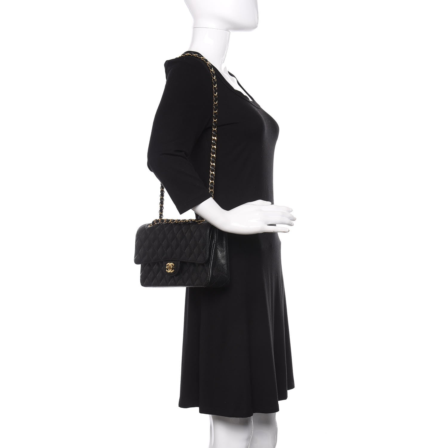 Chanel Caviar Quilted Medium Double Flap Black 2 of 11