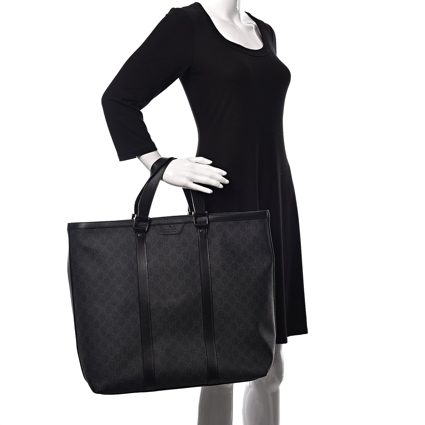 GG Supreme Monogram Tote Black Grey