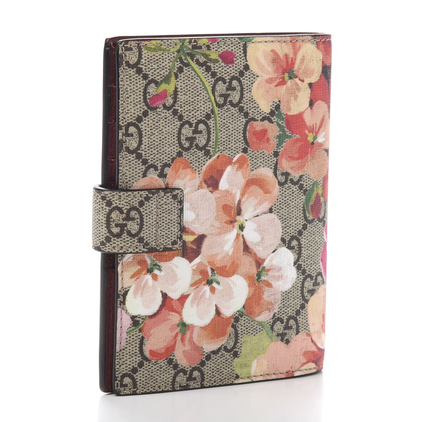 GG Supreme Monogram Blooms Passport Case Beige Multicolor Dry Rose