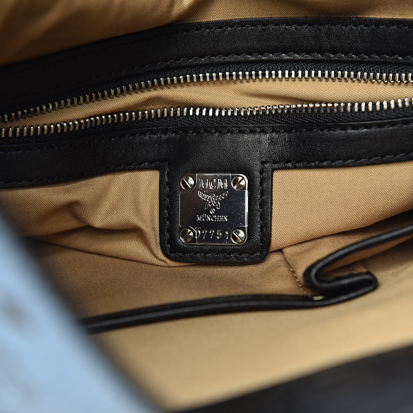 Visetos Calfskin Drawstring Shoulder Bag Munich Blue