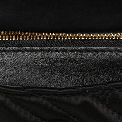 Balenciaga Satin Jacquard Logo Matelasse S BB Round Shoulder Bag Black 6 of 9