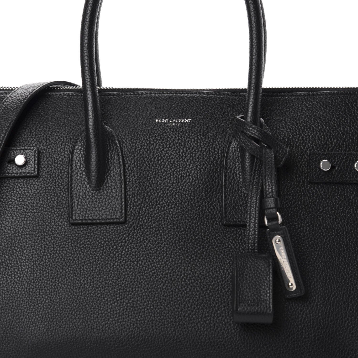 Saint Laurent Grained Calfskin Small Supple Sac De Jour Duffle Black 10 of 10
