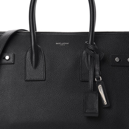 Saint Laurent Grained Calfskin Small Supple Sac De Jour Duffle Black 10 of 10