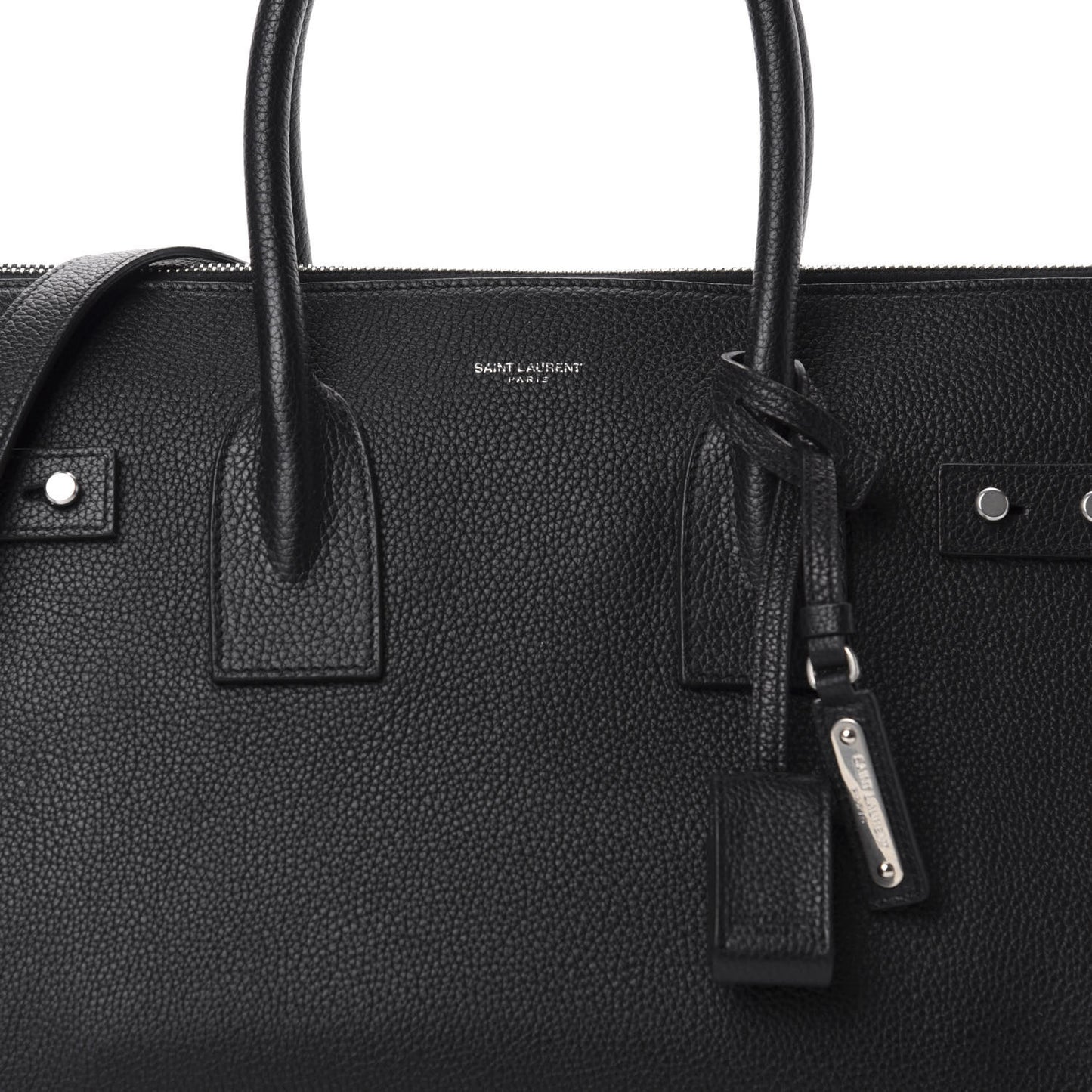 Grained Calfskin Small Supple Sac De Jour Duffle Black