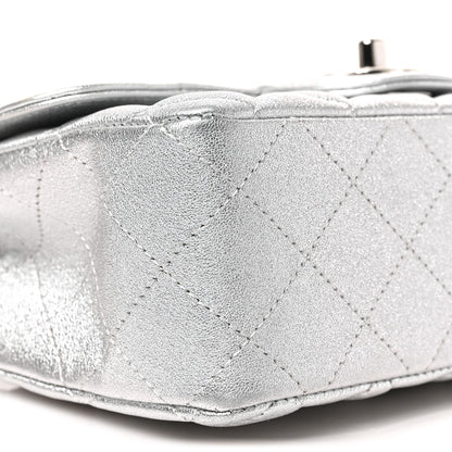 Chanel Metallic Lambskin Quilted Mini Rectangular Flap Silver 8 of 9