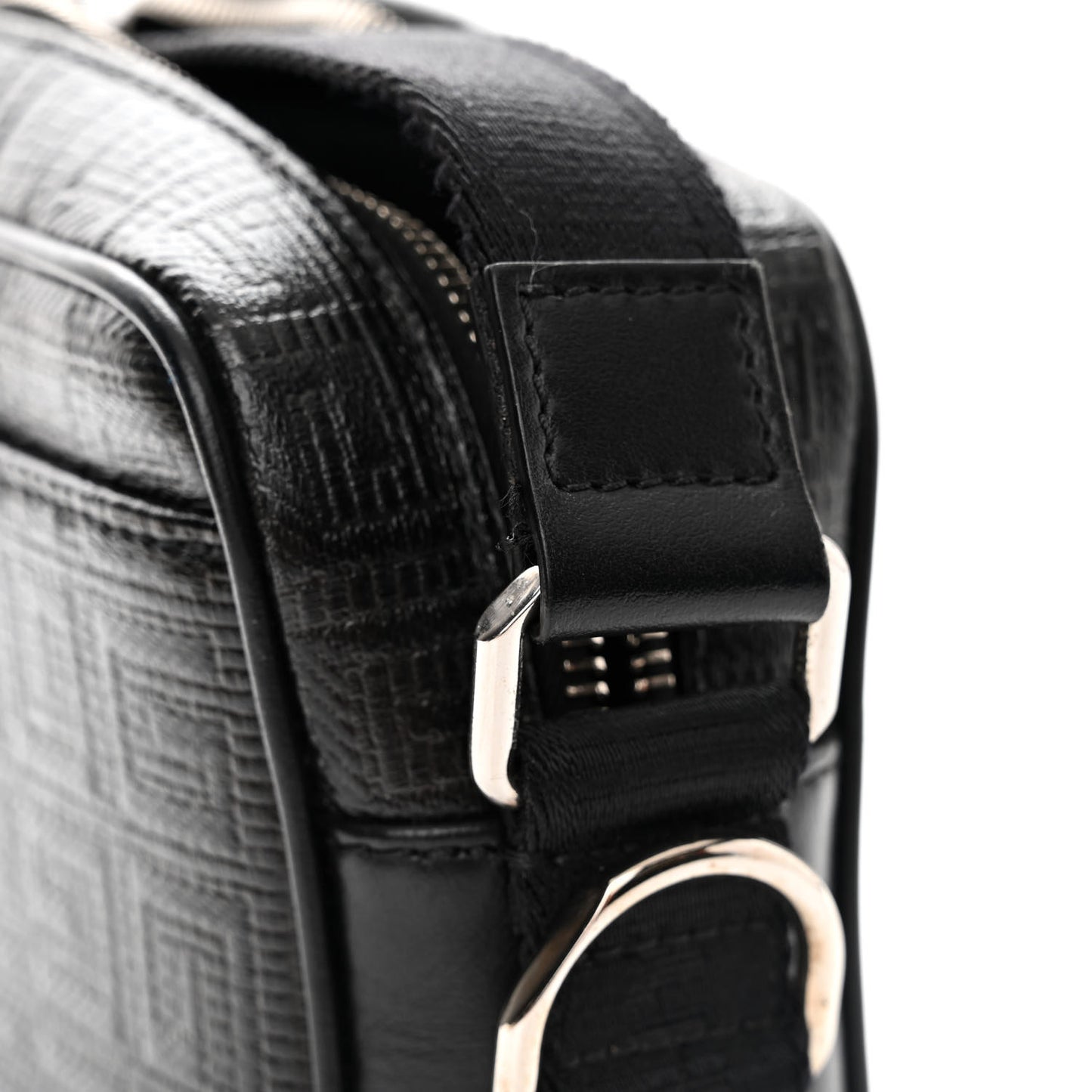 Coated Canvas Logo Embossed G Essentials Camera Bag Black
