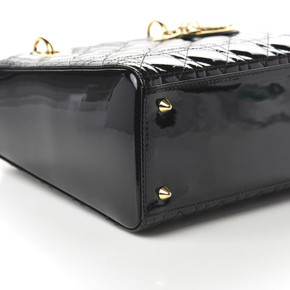 Christian Dior Patent Cannage Medium Lady Dior Black 7 of 11