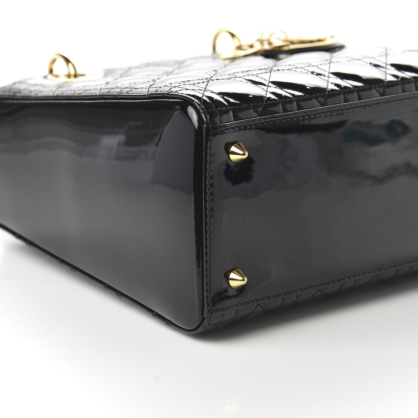 Patent Cannage Medium Lady Dior Black