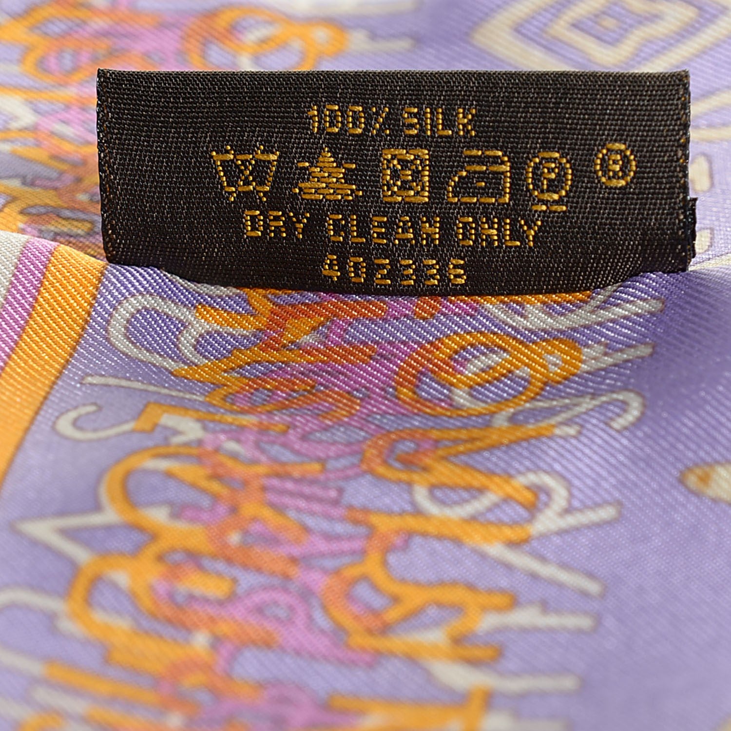 Louis Vuitton Silk Monogram Map Bandeau Lilac Mango 5 of 5