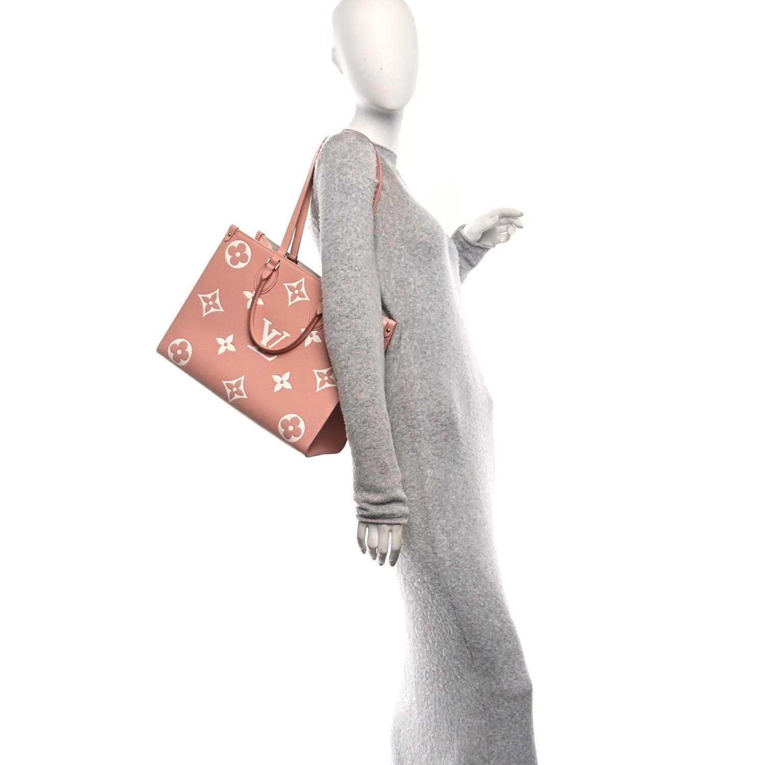 Louis Vuitton Empreinte Monogram Giant Onthego MM Rose Trianon Creme 2 of 9