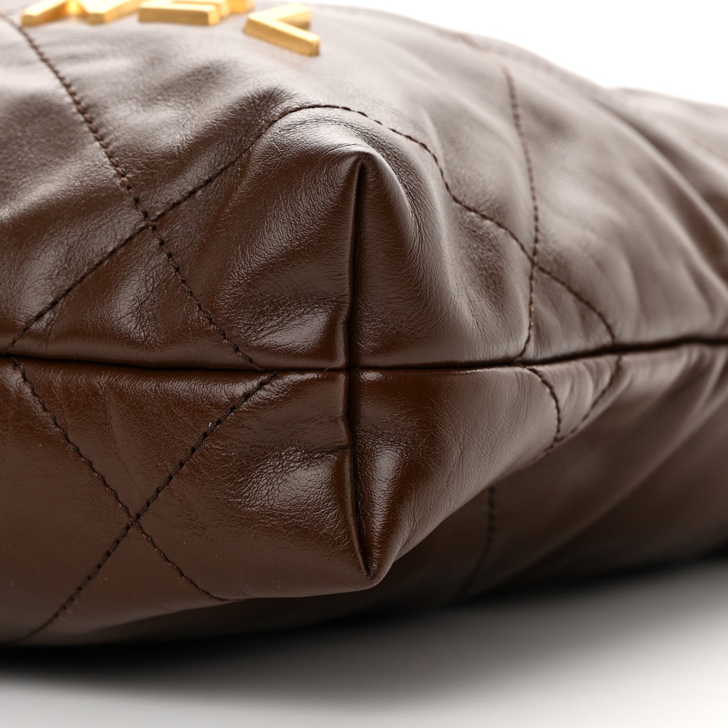 Chanel Shiny Calfskin Quilted Mini Chanel 22 Brown 10 of 11