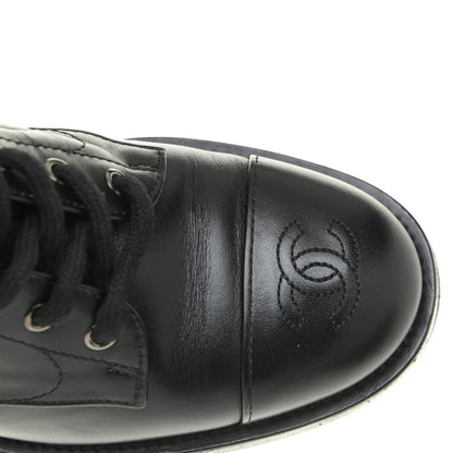 Chanel Calfskin Lace Up Combat Boots 37 Black 13 of 13