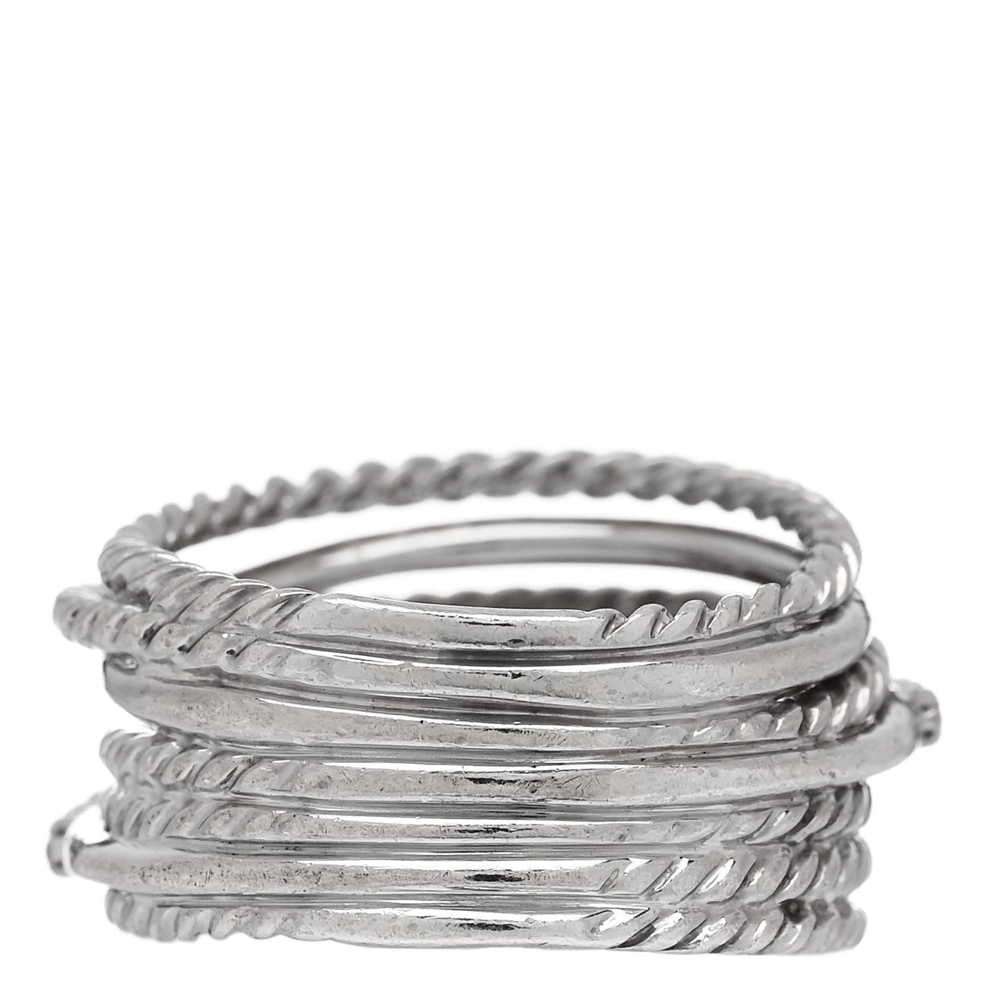 Sterling Silver Diamond 11mm Wide Crossover Cable Ring 54 7