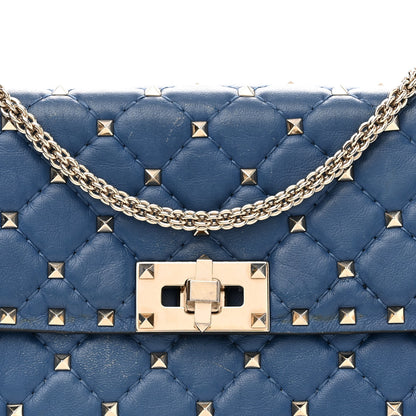 Valentino Garavani Nappa Rockstud Spike Wallet on Chain Pure Blue 7 of 15