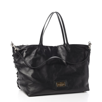 Valentino Garavani Vitello Crystal Floral Tote Black 2 of 8