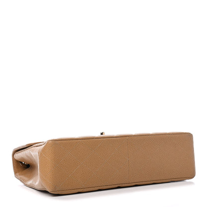 Chanel Caviar Quilted Jumbo Single Flap Beige 3 of 4