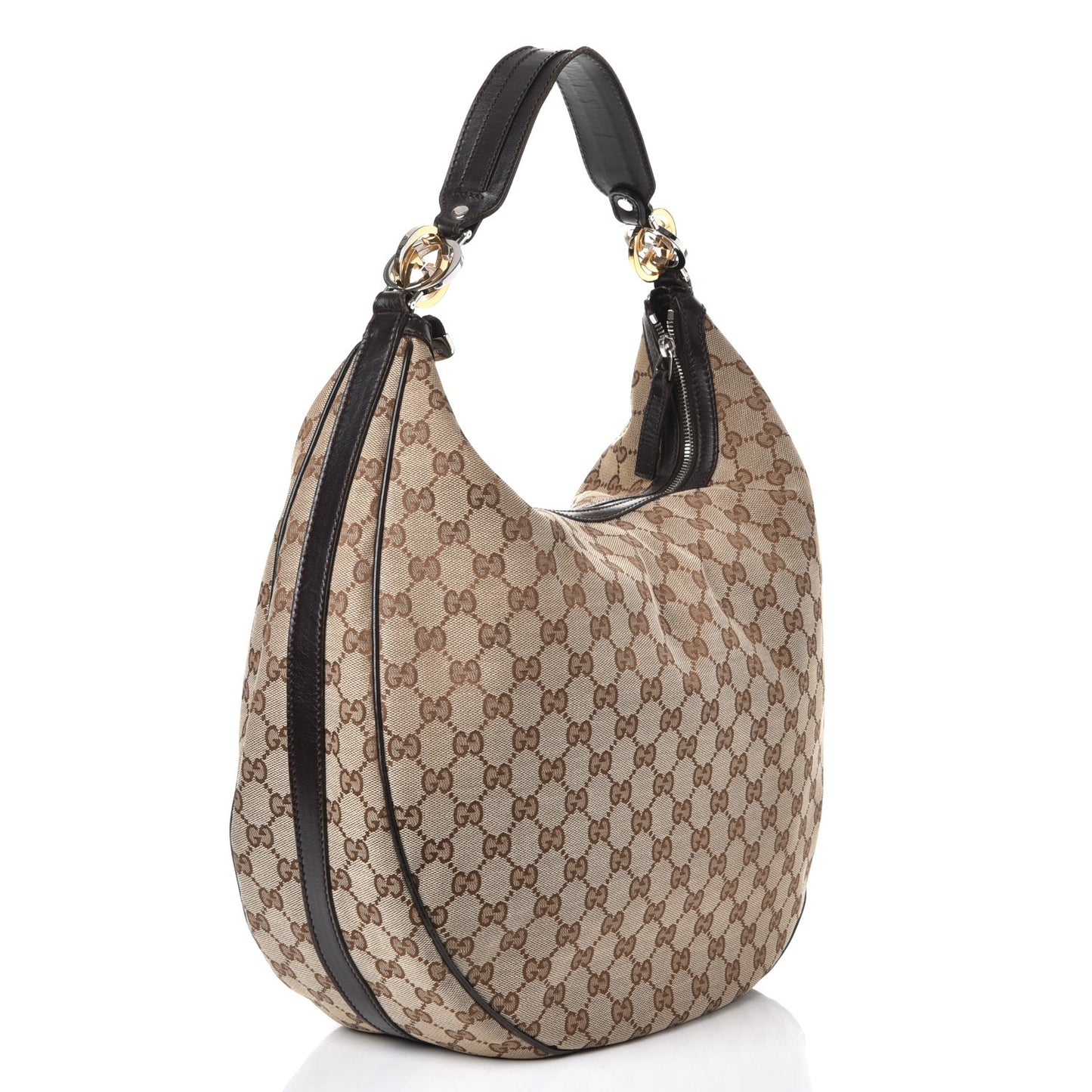Monogram Large GG Twins Hobo Dark Brown