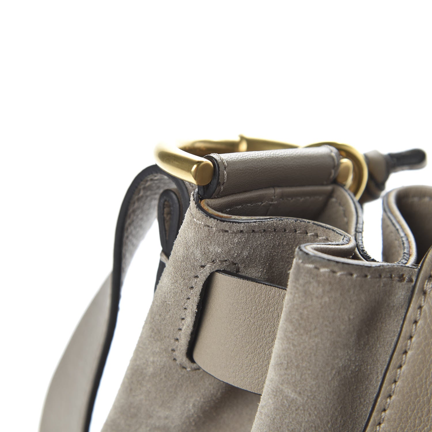 Chloe Suede Calfskin Medium Owen Bucket Bag Motty Grey 11 of 11