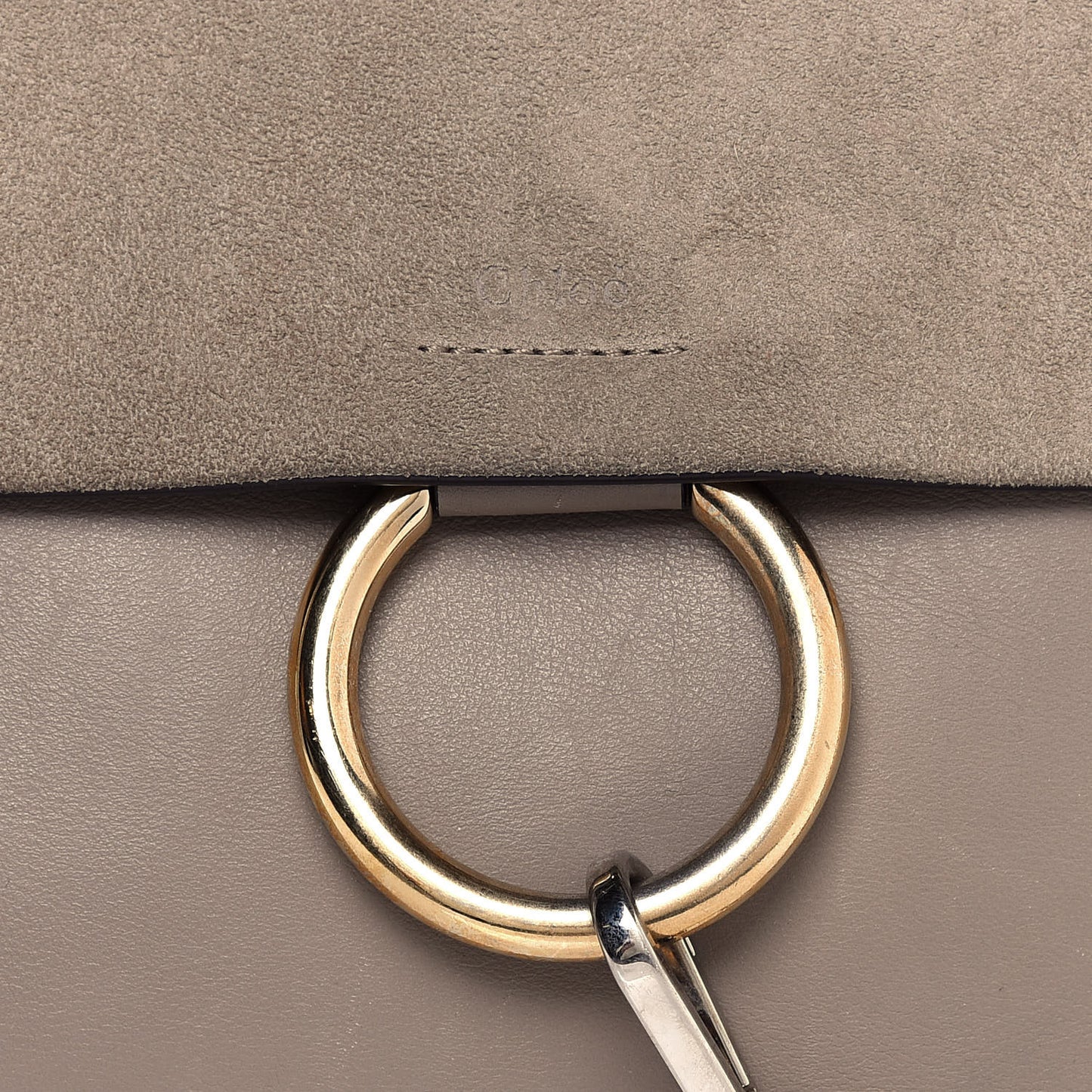 Calfskin Suede Medium Faye Shoulder Bag Motty Grey