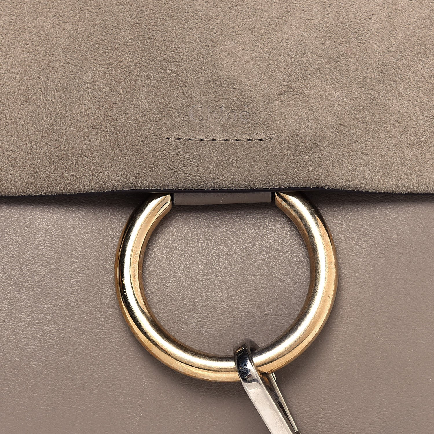 Chloe Calfskin Suede Medium Faye Shoulder Bag Motty Grey 6 of 13