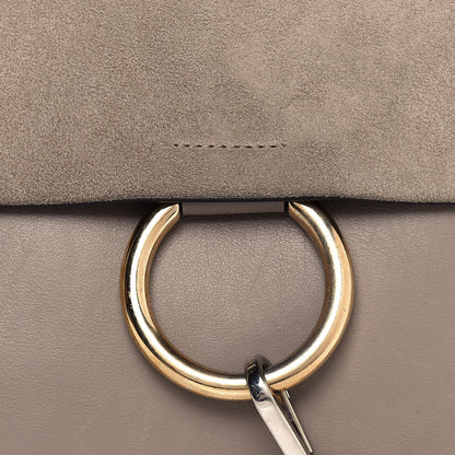 Chloe Calfskin Suede Medium Faye Shoulder Bag Motty Grey 6 of 13