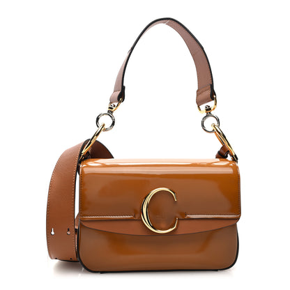 Chloe Spazzolato Sfumato Calfskin Small C Double Carry Autumnal Brown 1 of 9