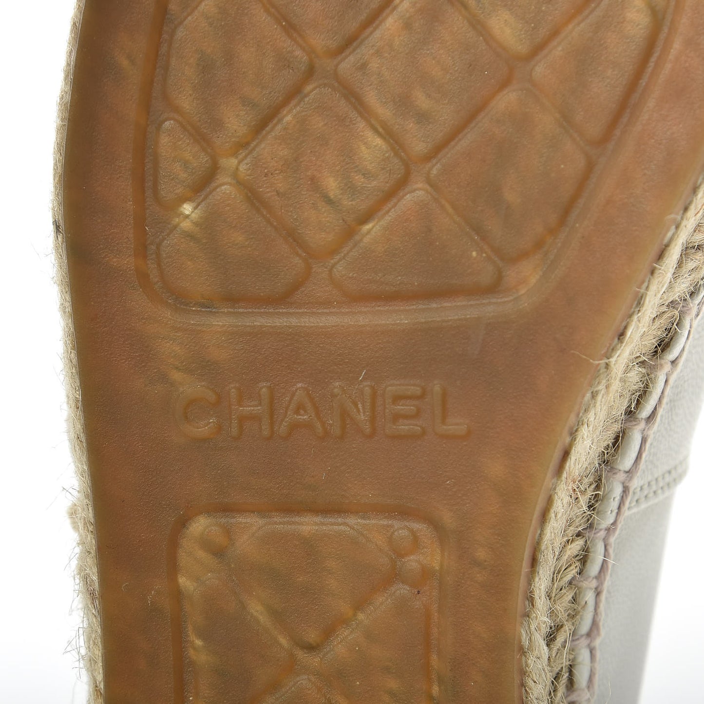 Lambskin CC Espadrilles 37 White Black